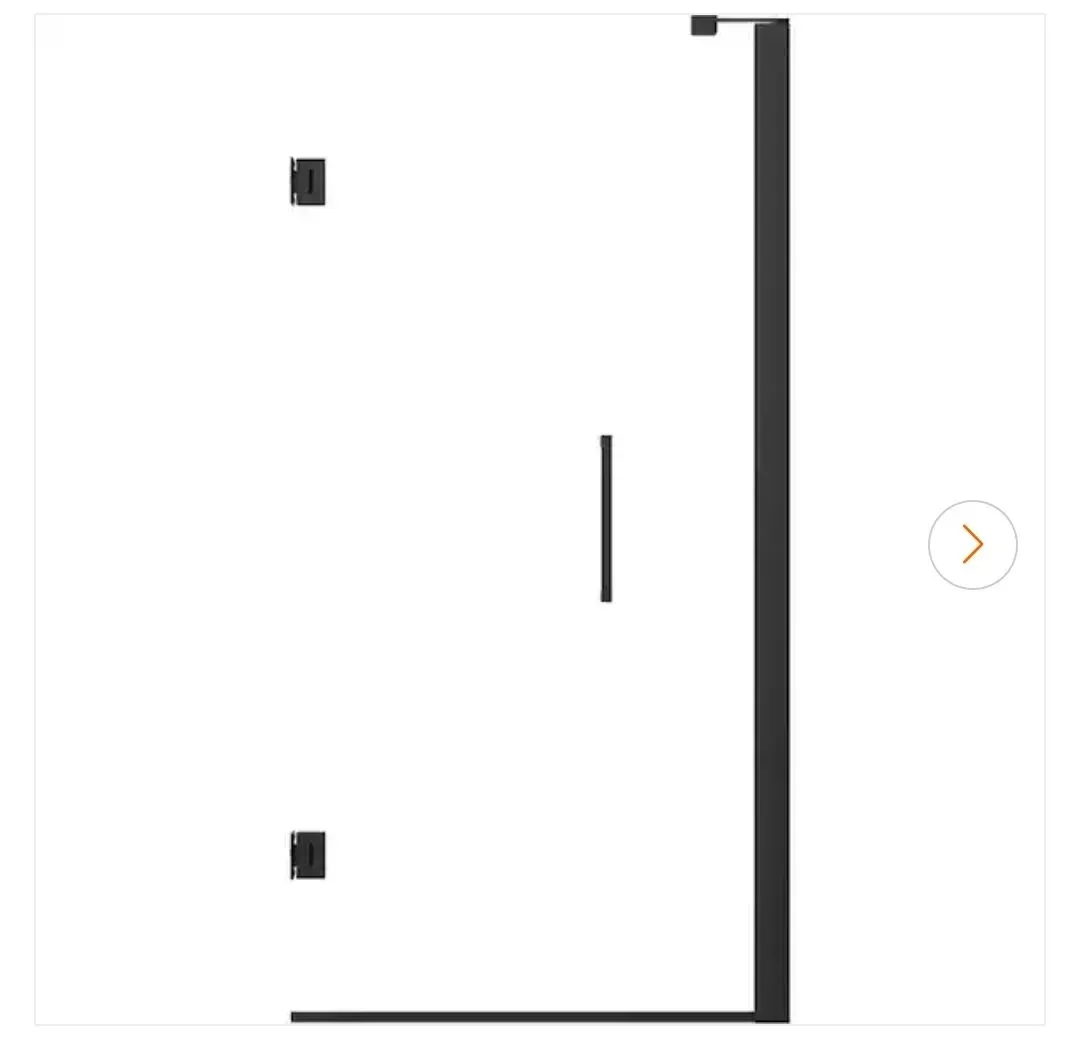 Delta Bridger Heavy Hinge 9.84 in. W x 3 in. D Frameless Pivot Shower/Tub Hardware Assembly Kit in Black (For 36-60 in. Doors) - image 1