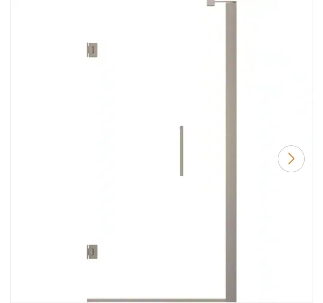 Delta Bridger Heavy Hinge 9.84 in. W x 3 in. D Frameless Pivot Shower/Tub Hardware Assembly Kit, Nickel (For 36-60 in. Doors) - image 1