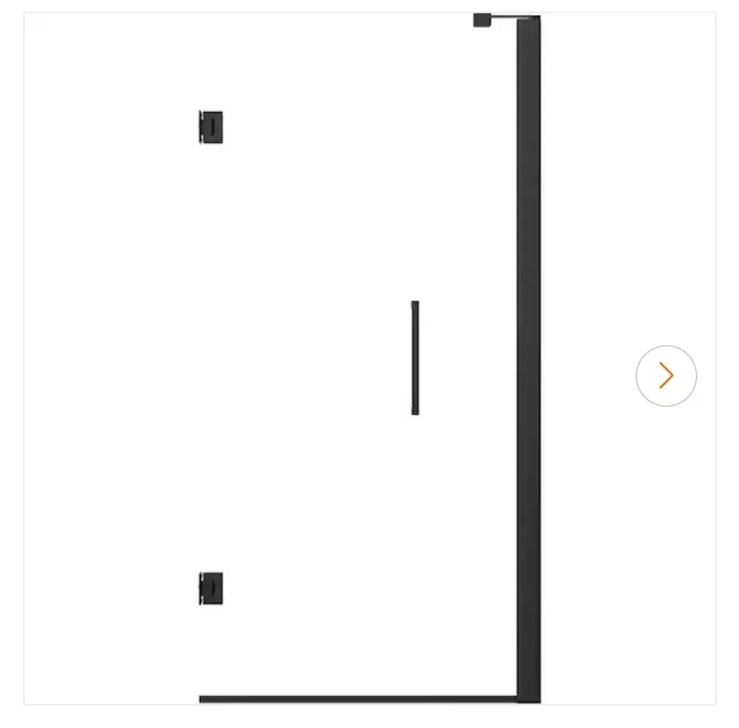 Delta Bridger Heavy Hinge 9.84 in. W x 3 in. D Frameless Pivot Shower/Tub Hardware Assembly Kit in Black (For 36-60 in. Doors) - image 1