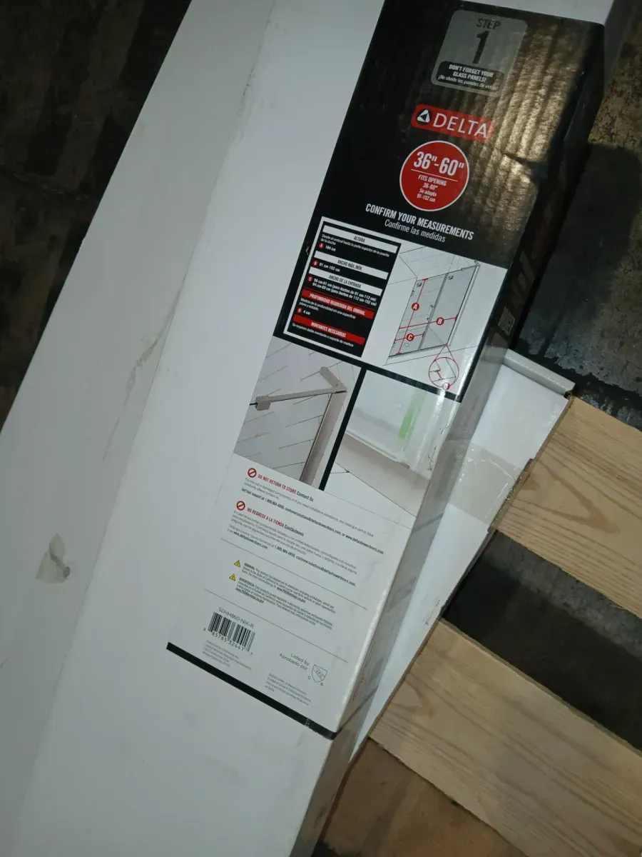 Delta Bridger Heavy Hinge 9.84 in. W x 3 in. D Frameless Pivot Shower/Tub Hardware Assembly Kit, Nickel (For 36-60 in. Doors) - image 3