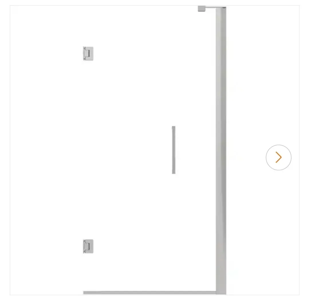 Delta Bridger Heavy Hinge 9.84 in. W x 3 in. D Frameless Pivot Shower/Tub Hardware Assembly Kit, Chrome (For 36-60 in. Doors) - image 1