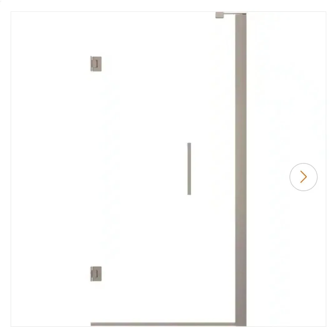 Delta Bridger Heavy Hinge 9.84 in. W x 3 in. D Frameless Pivot Shower/Tub Hardware Assembly Kit, Nickel (For 36-60 in. Doors) - image 1