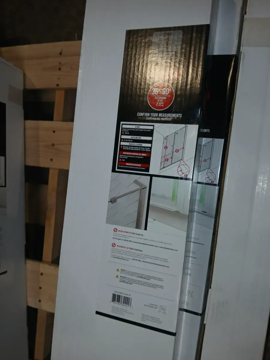 Delta Bridger Heavy Hinge 9.84 in. W x 3 in. D Frameless Pivot Shower/Tub Hardware Assembly Kit, Nickel (For 36-60 in. Doors) - image 3