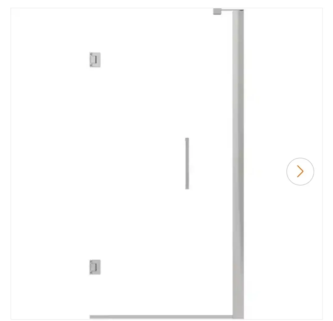 Delta Bridger Heavy Hinge 9.84 in. W x 3 in. D Frameless Pivot Shower/Tub Hardware Assembly Kit, Chrome (For 36-60 in. Doors) - image 1