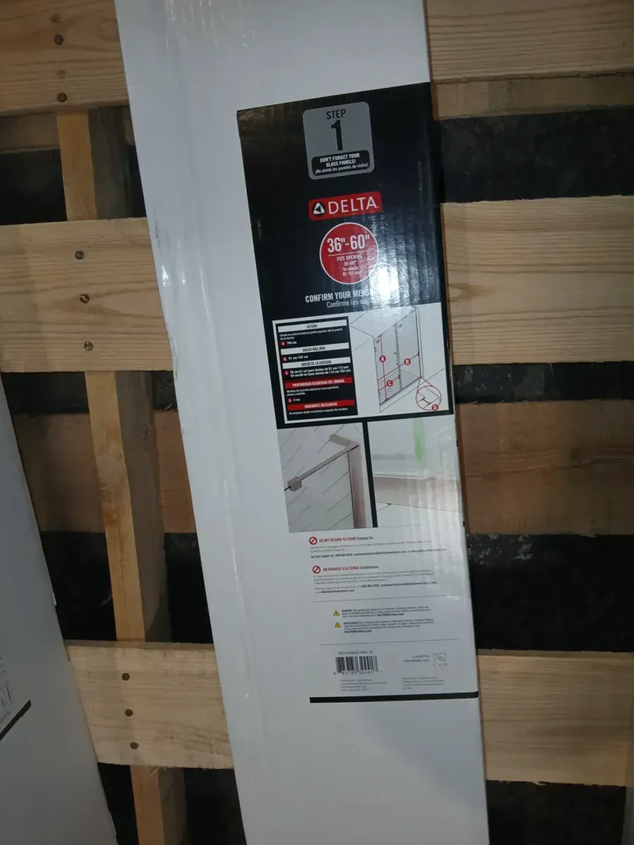 Delta Bridger Heavy Hinge 9.84 in. W x 3 in. D Frameless Pivot Shower/Tub Hardware Assembly Kit, Nickel (For 36-60 in. Doors) - image 3