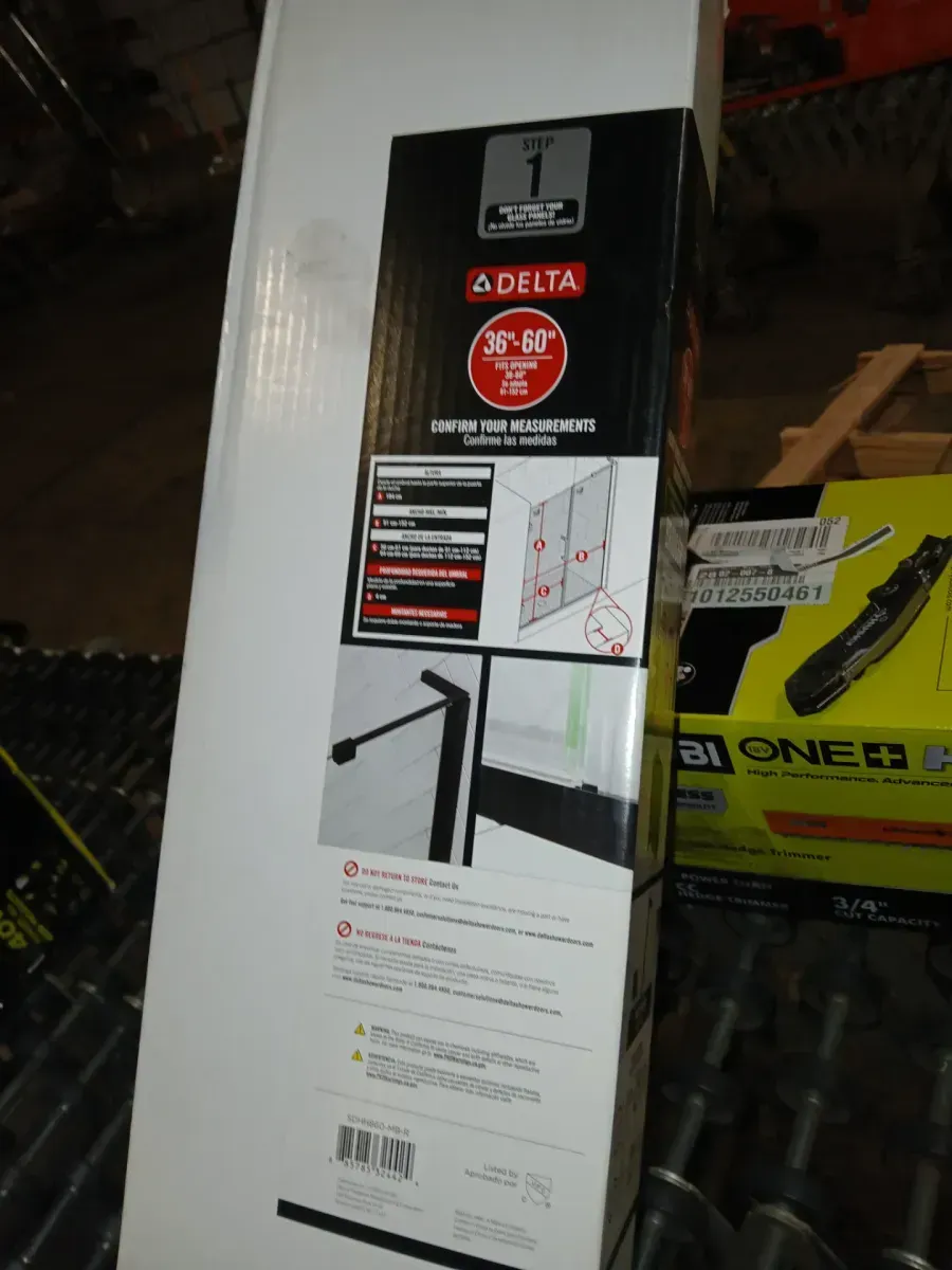 Delta Bridger Heavy Hinge 9.84 in. W x 3 in. D Frameless Pivot Shower/Tub Hardware Assembly Kit in - image 3