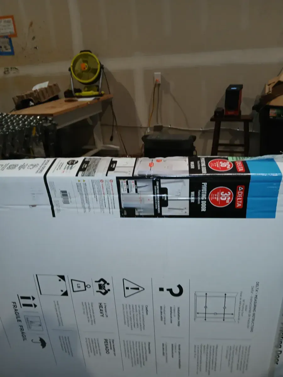 Delta Wilder 30 to 36 in. W x 71-3/4 in. H Frameless Pivoting Shower Door in Chrome with 1/4 in. Clear Glass - image 3