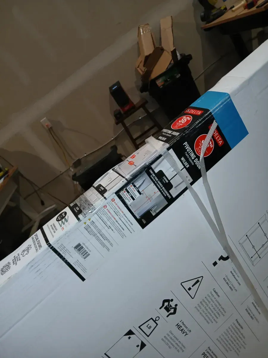 Delta Wilder 30 to 36 in. W x 71-3/4 in. H Frameless Pivoting Shower Door in Chrome with 1/4 in. Clear Glass - image 3