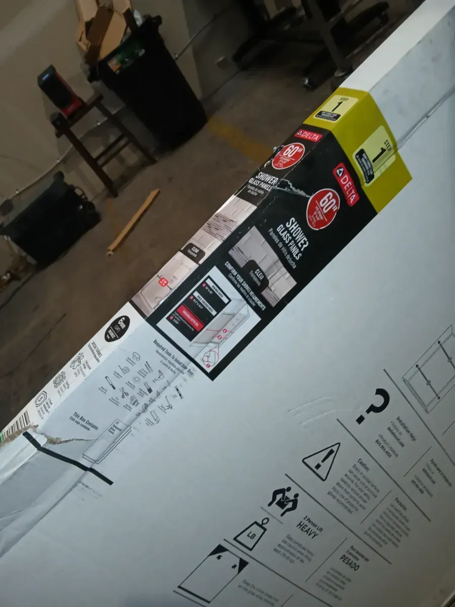 Delta 29-3/4 in. x 67-3/4 in. x 1/4 in. (6mm) Frameless Sliding Shower Door Glass Panels in Clear (For 50-60 in. Doors) - image 3