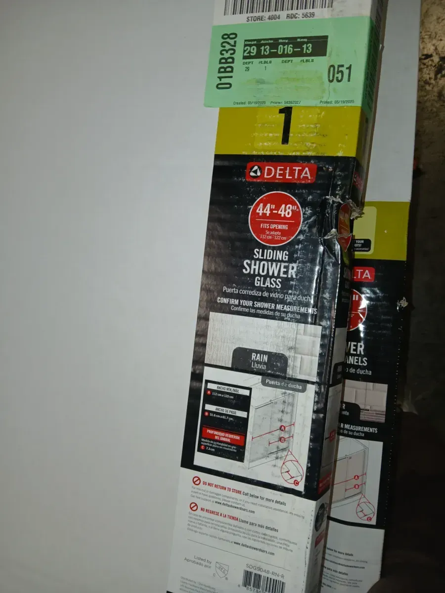  Delta 23-17/32 in. x 67-3/4 in. x 1/4 in. (6mm) Frameless Sliding Shower Door Glass Panels in Frosted (For 44-48 in. Doors - image 3