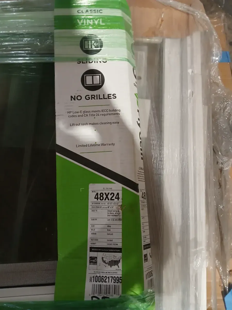 48 in. x 24 in. White Left-Hand Double-Pane Insulated Glass Vinyl Sliding Window with Screen - image 2