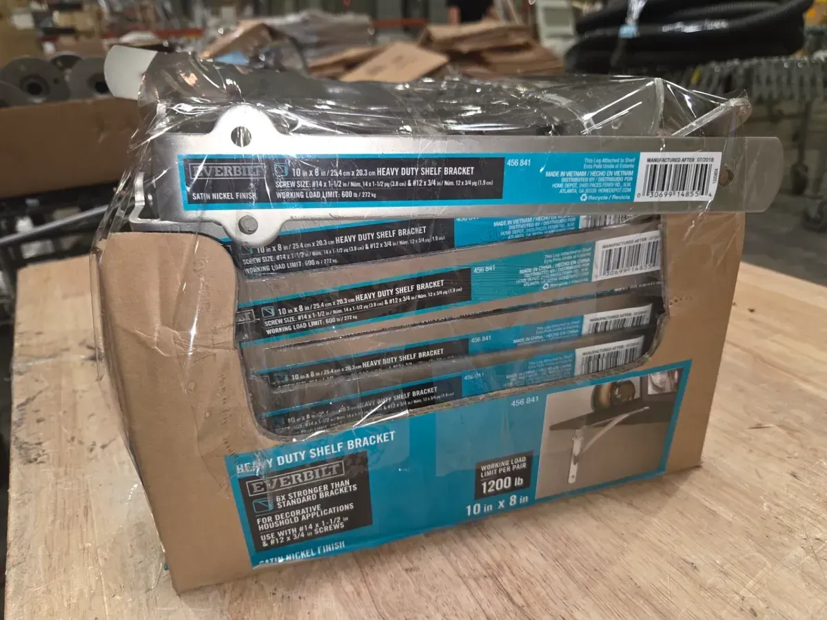 *** pack of 16***10 in. x 8 in. Satin Nickel Heavy-Duty Shelf Bracket - image 6