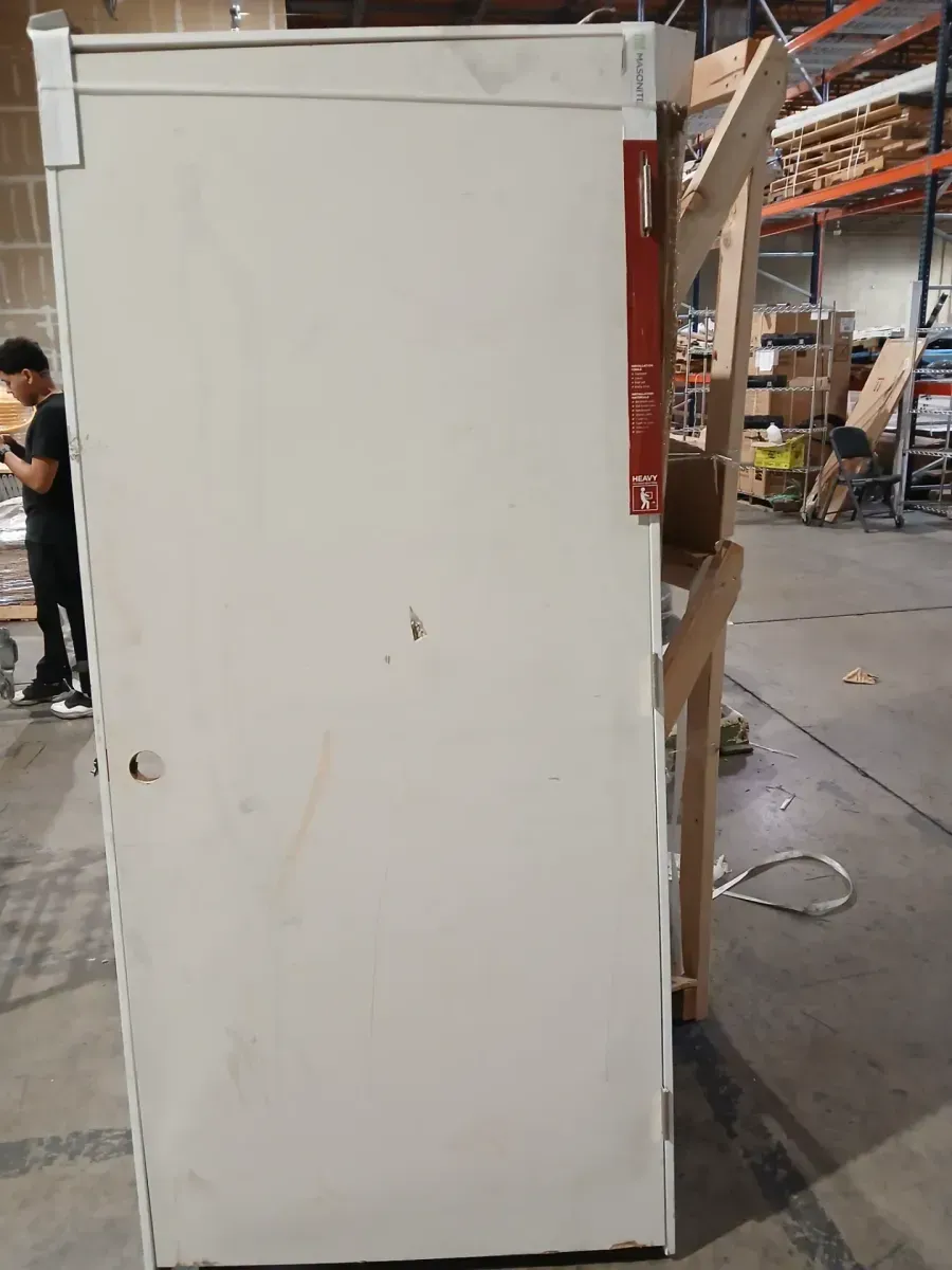 **has minor dents snd scratches **036 in. x 80 in. No Panel Left-Handed Primed Composite Hollow Core Single Prehung Interior Door 4-9/16 in. Flat Jamb - image 2