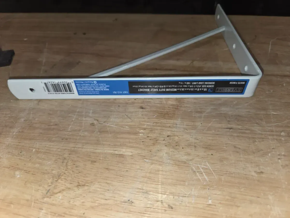 *** pack of 20 ***10 in. x 8 in. White Medium Duty Shelf Bracket - image 2