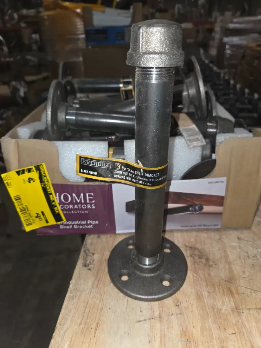 *** pack of 16***8 in. Black Industrial Pipe Shelf Bracket - image 3
