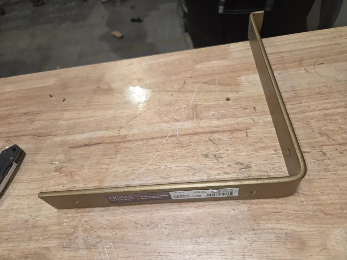 *** pack of 34***12 in. Matte Gold Steel Shelf Bracket - image 3