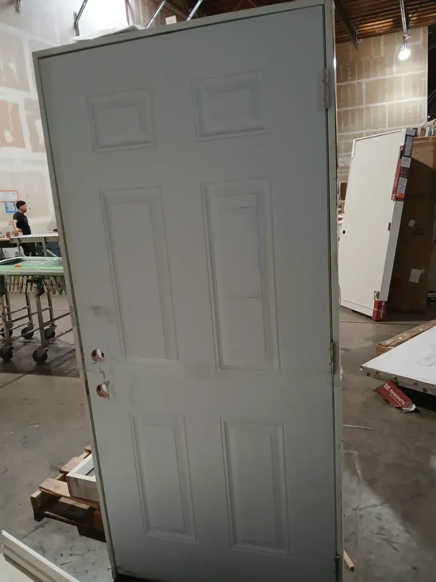 Masonite 36 in. x 80 in. Premium 6-Panel Left Hand Inswing Primed Steel Prehung Front Door with No Brickmold - image 3