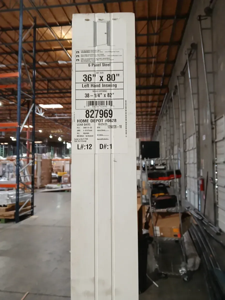 Masonite 36 in. x 80 in. Premium 6-Panel Left Hand Inswing Primed Steel Prehung Front Door with No Brickmold - image 4