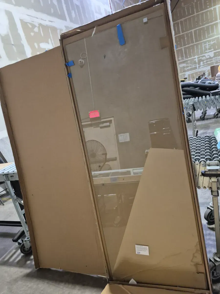 Glass Warehouse 28.5 in. W x 77.75 in. H Pivot/Hinged Frameless Shower Door in Brushed Nickel - Door Only - Width Adj 28.875 - 29.275 - image 1