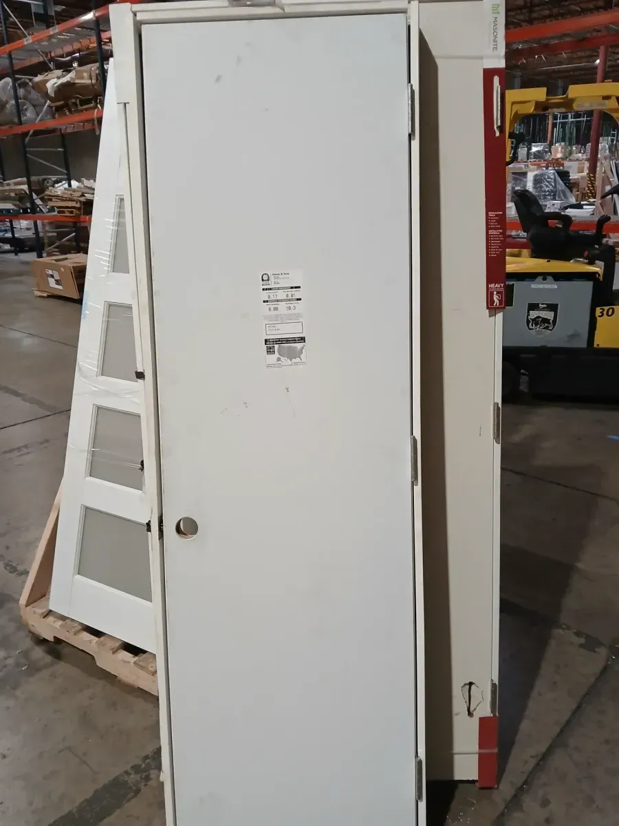 **broken frame**24 in. x 80 in. Premium Flush Primed White Left-Hand Outswing Steel Prehung Front Door with 4-9/16 in. Frame - image 2