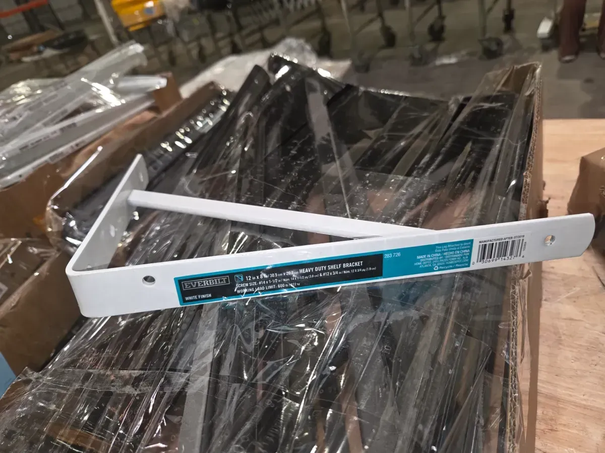 *** pack of 19***12 in. x 8 in. White Heavy Duty Shelf Bracket - image 2