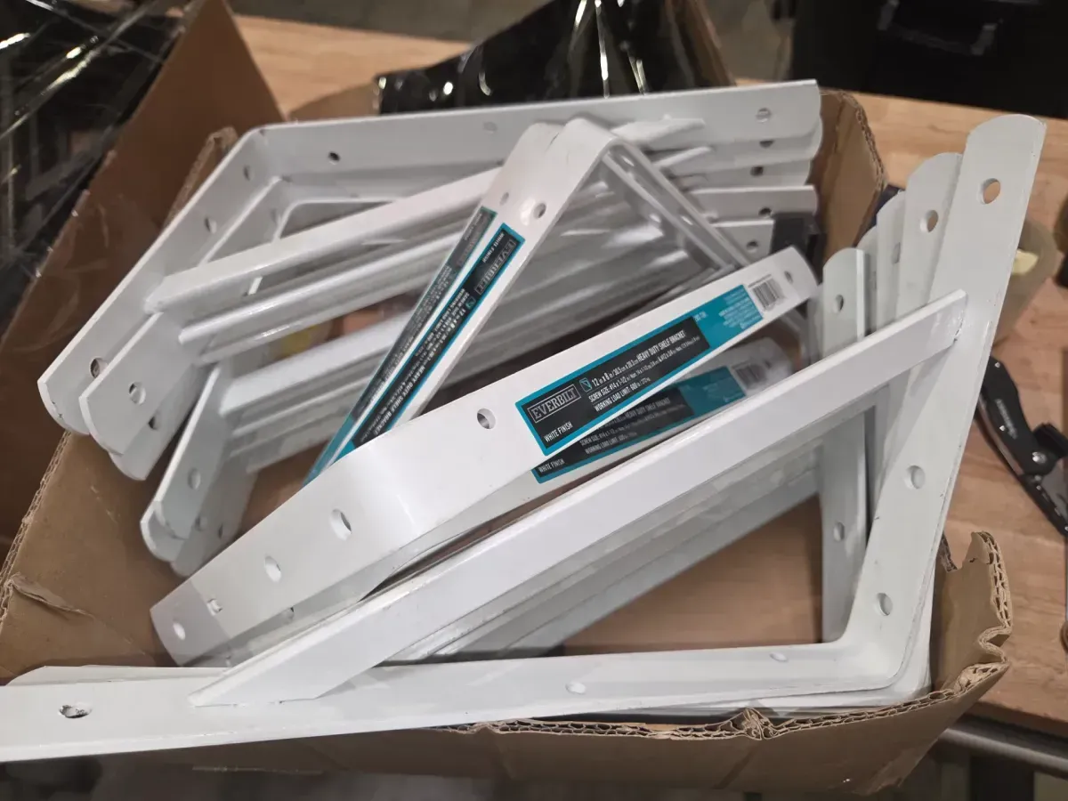 *** pack of 19***12 in. x 8 in. White Heavy Duty Shelf Bracket - image 4