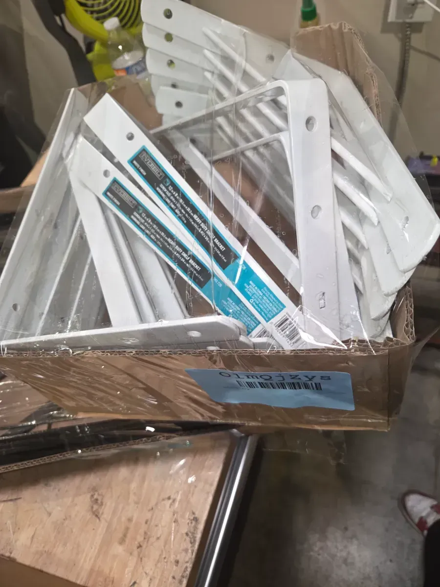 *** pack of 19***12 in. x 8 in. White Heavy Duty Shelf Bracket - image 5