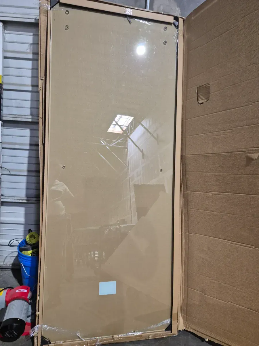 Pack of 2 (without hardware) Glass Warehouse Polaris 60 in. W x 78 in. H Sliding Frameless Shower Door with Square Hardware in Brushed Nickel with Clear Glass - image 2