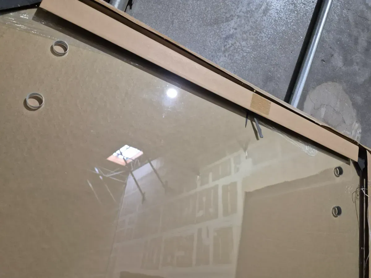 Pack of 2 (without hardware) Glass Warehouse Polaris 60 in. W x 78 in. H Sliding Frameless Shower Door with Square Hardware in Brushed Nickel with Clear Glass - image 3