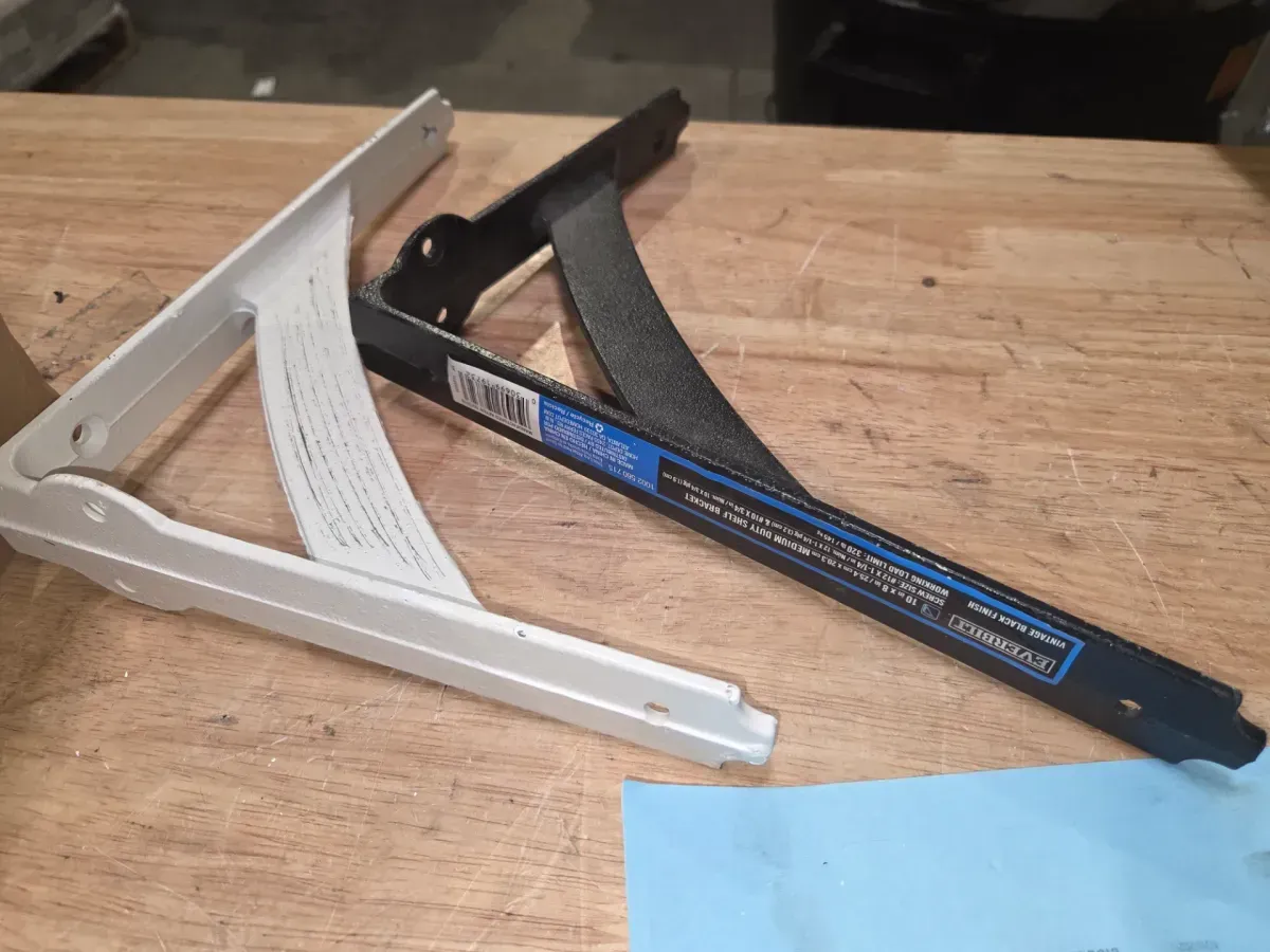 *** pack of 12 mixed 6 black 6white*** 10 in. x 8 in. Vintage White Medium Duty Shelf Bracket - image 3