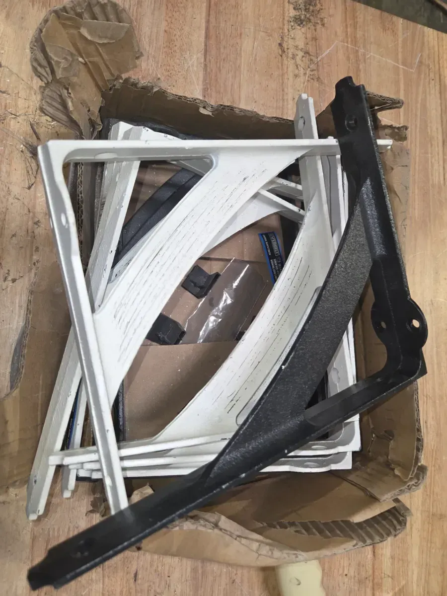 *** pack of 12 mixed 6 black 6white*** 10 in. x 8 in. Vintage White Medium Duty Shelf Bracket - image 5