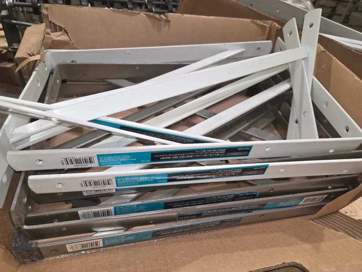 *** pack of 13 mixed 7 gray and 6 white***16 in. x 10 in. White Heavy-Duty Shelf Bracket - image 1