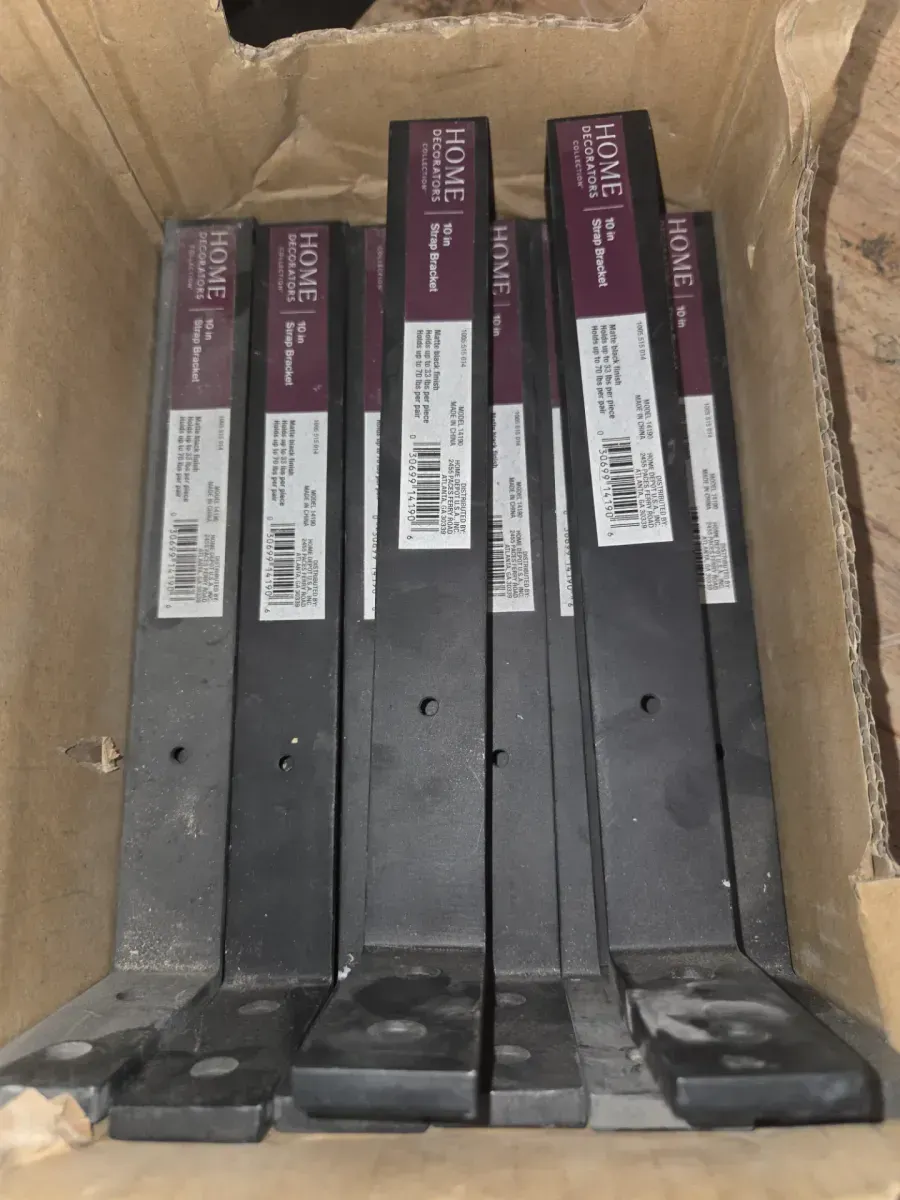 *** pack of 8***10 in. Matte Black Strap Bracket for Wood Shelving - image 4