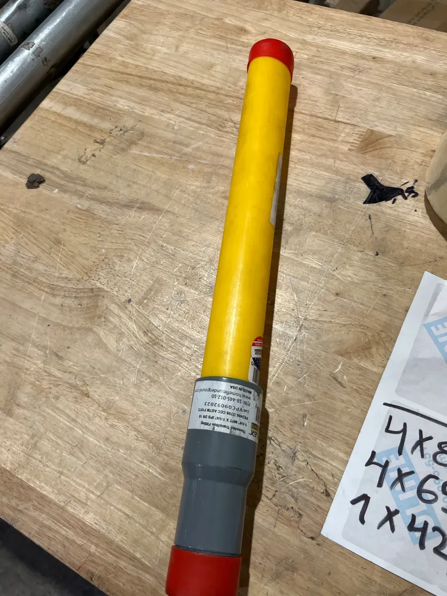 HOME-FLEX 1-1/4 in. IPS Poly DR 11 to 1-1/4 in. MIP Underground Yellow Poly Gas Transition - image 4