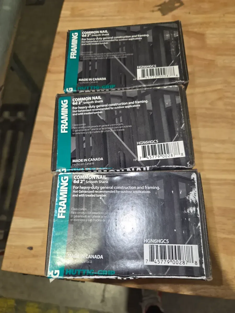 *** pack of 3***Huttig-Grip Fence Deck Nails 2 inches 6d for Wood Fencing HGN6HGSTDK5 Spiral Shank Hot Galvanized Finish, 5 lb Pack of 835 Nails - image 2