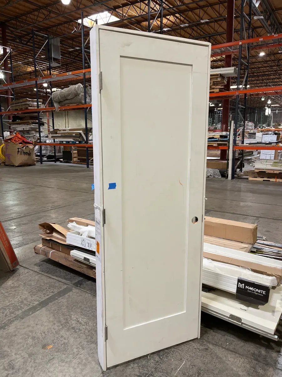 28 in. x 80 in. x 1-3/8 in. Shaker White Primed 1-Panel Solid Core Wood Interior Slab Door - image 3