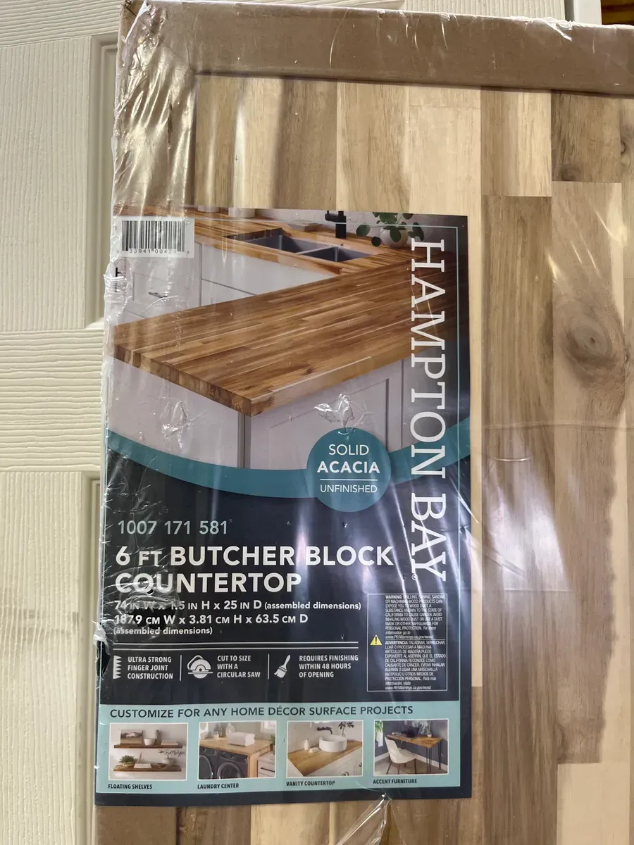 6 ft. L x 25 in. D Unfinished Acacia Butcher Block Countertop with Standard Edge - image 5
