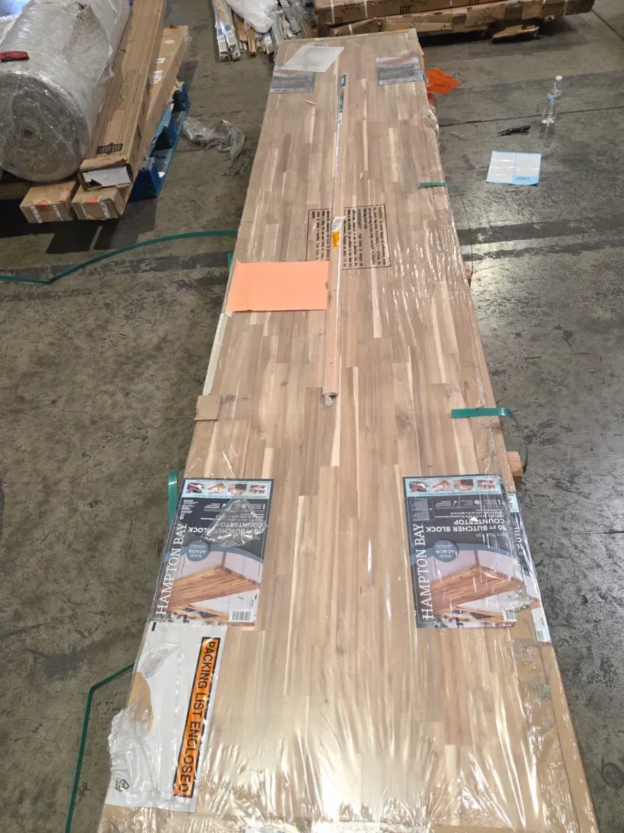 Hampton Bay 10 ft. L x 25 in. D Unfinished Acacia Butcher Block Countertop with Square Edge - image 2