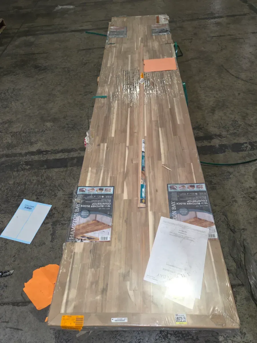 Hampton Bay 10 ft. L x 25 in. D Unfinished Acacia Butcher Block Countertop with Square Edge - image 3