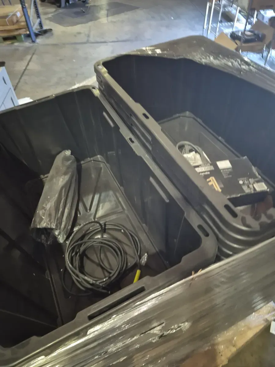 Pallet of HDX 40 Gal. Tough Storage Tote in Black (lids not included) - image 1