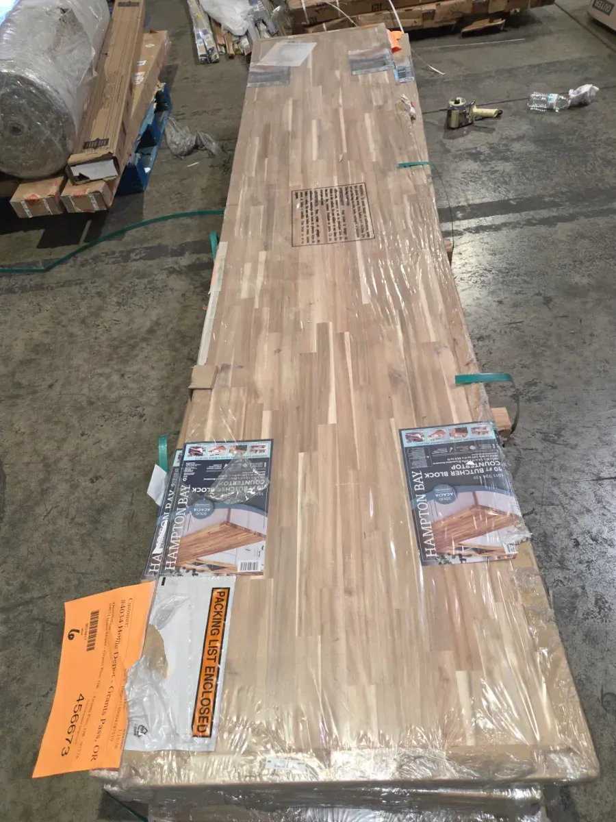 Hampton Bay 10 ft. L x 25 in. D Unfinished Acacia Butcher Block Countertop with Square Edge - image 2