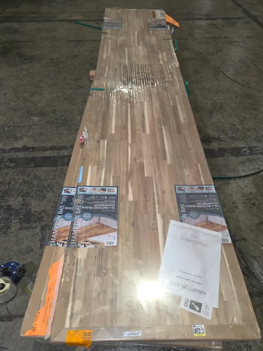 Hampton Bay 10 ft. L x 25 in. D Unfinished Acacia Butcher Block Countertop with Square Edge - image 3