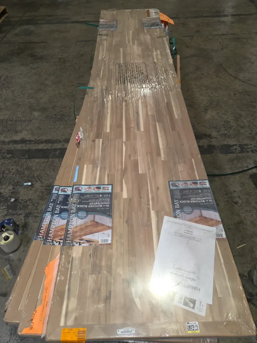 Hampton Bay 10 ft. L x 25 in. D Unfinished Acacia Butcher Block Countertop with Square Edge - image 2