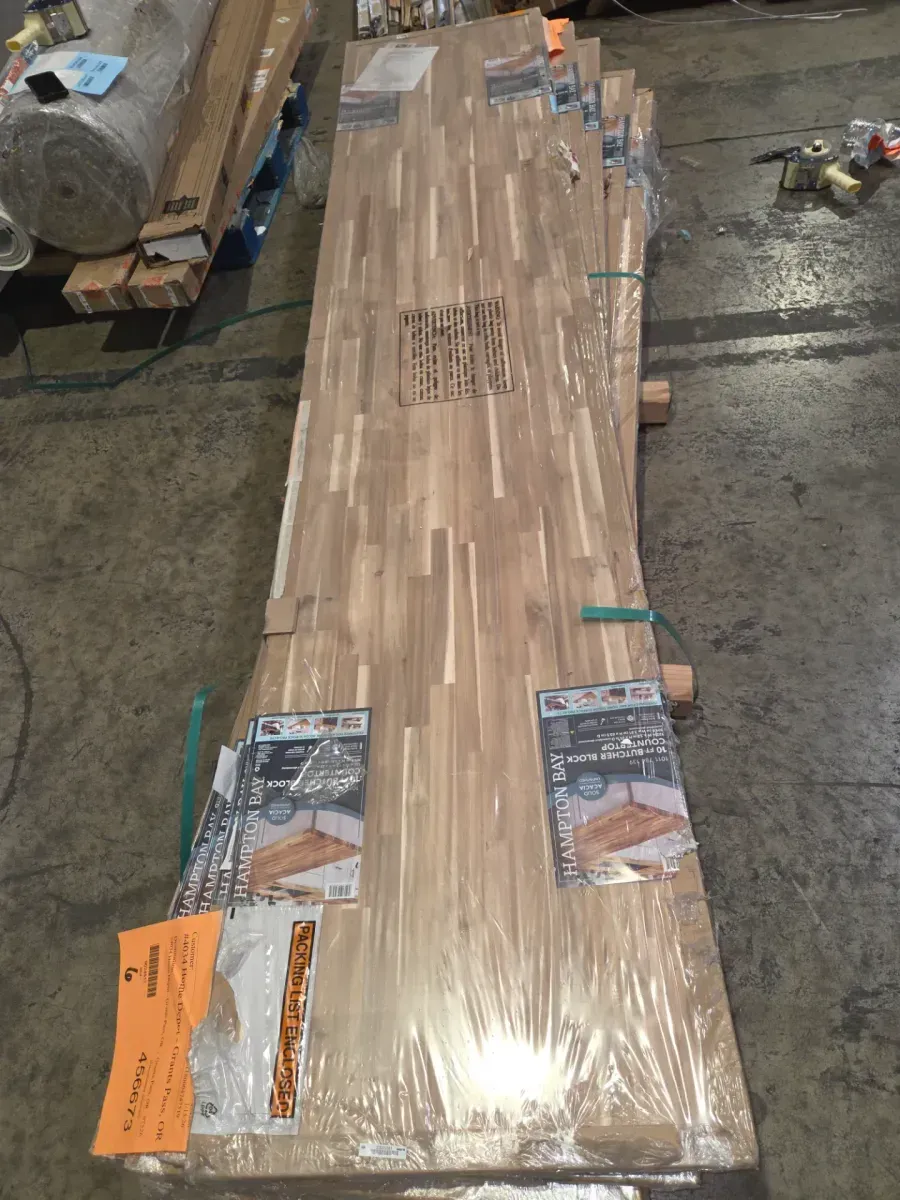 Hampton Bay 10 ft. L x 25 in. D Unfinished Acacia Butcher Block Countertop with Square Edge - image 2