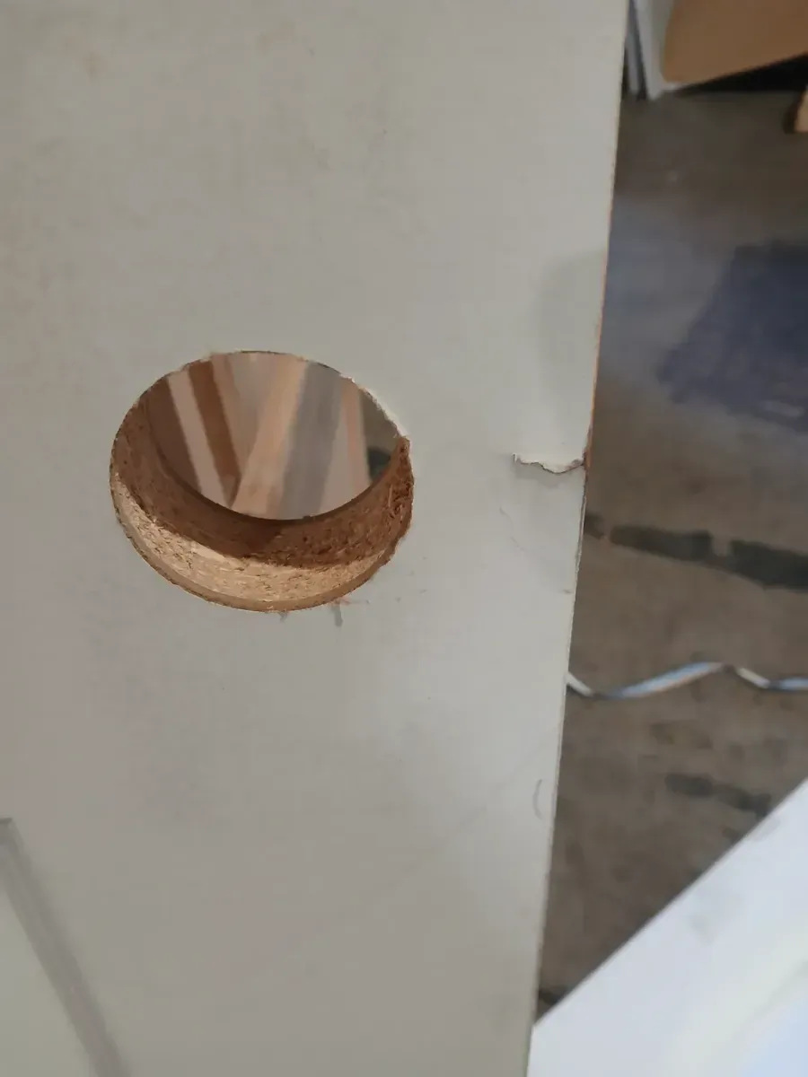 **has minor dents and the frame is broken **32 in. x 80 in. Primed 2-Panel Square Hollow Core Composite Interior Door Slab - image 4
