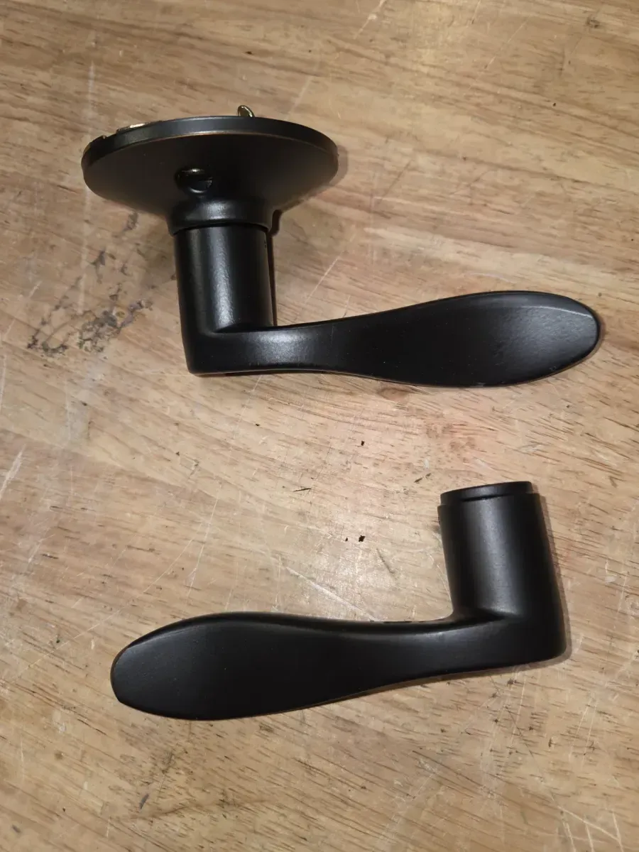 Camelot Aged Bronze Single Cylinder Door Handleset with Accent Door Handle - image 5