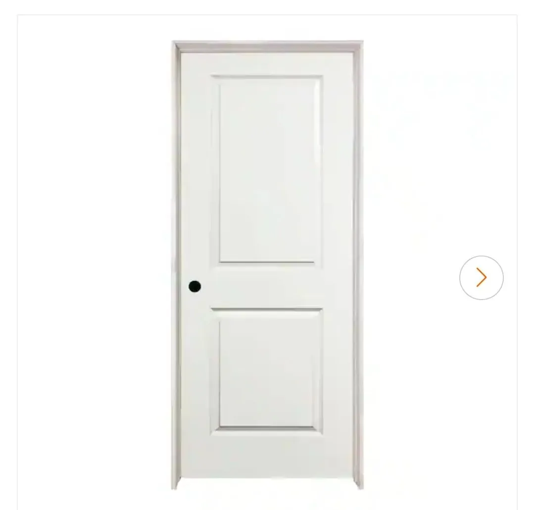 *** with frame *** 32 in. x 80 in. 2 Panel Squaretop Right Hand Solid Core White Primed Molded Single Prehung Interior Door w/Bronze Hinges - image 1