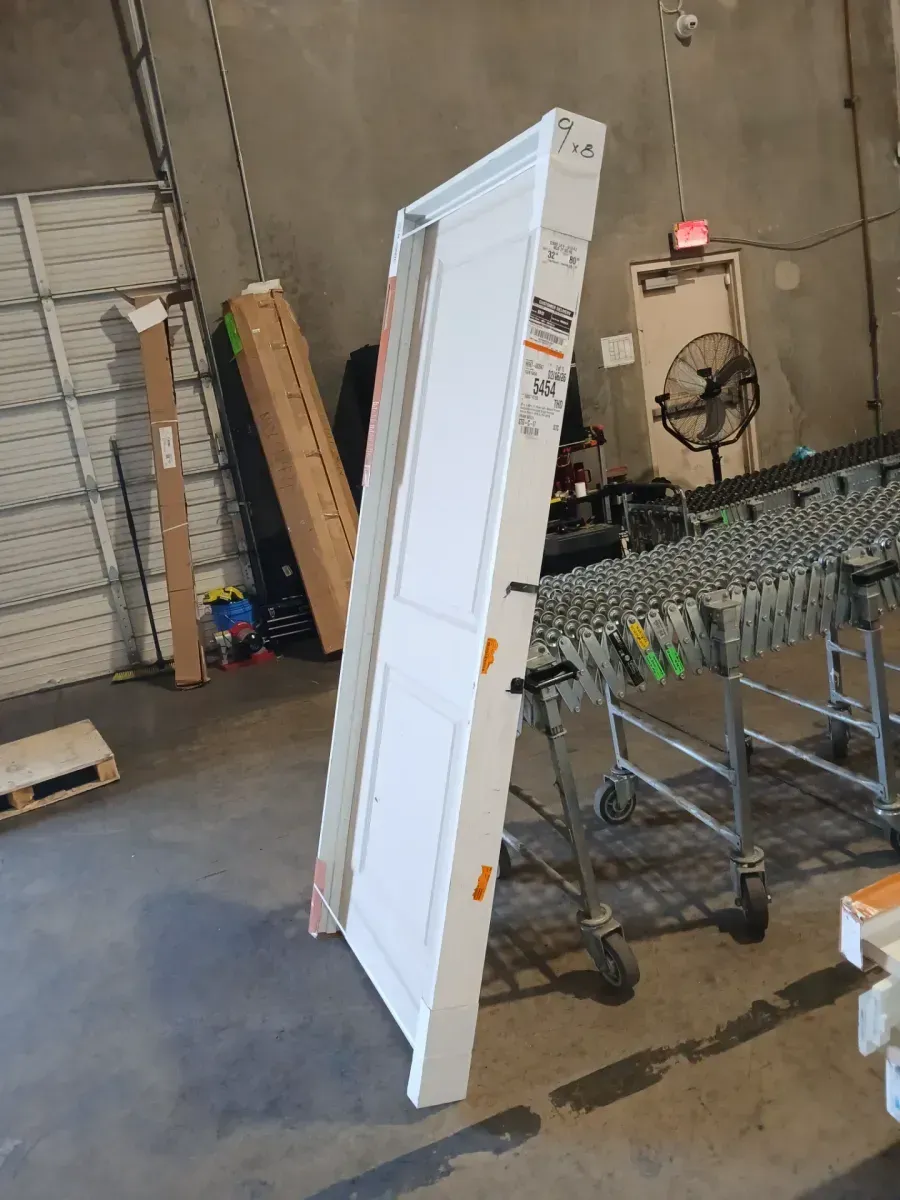 *** with frame *** 32 in. x 80 in. 2 Panel Squaretop Right Hand Solid Core White Primed Molded Single Prehung Interior Door w/Bronze Hinges - image 5