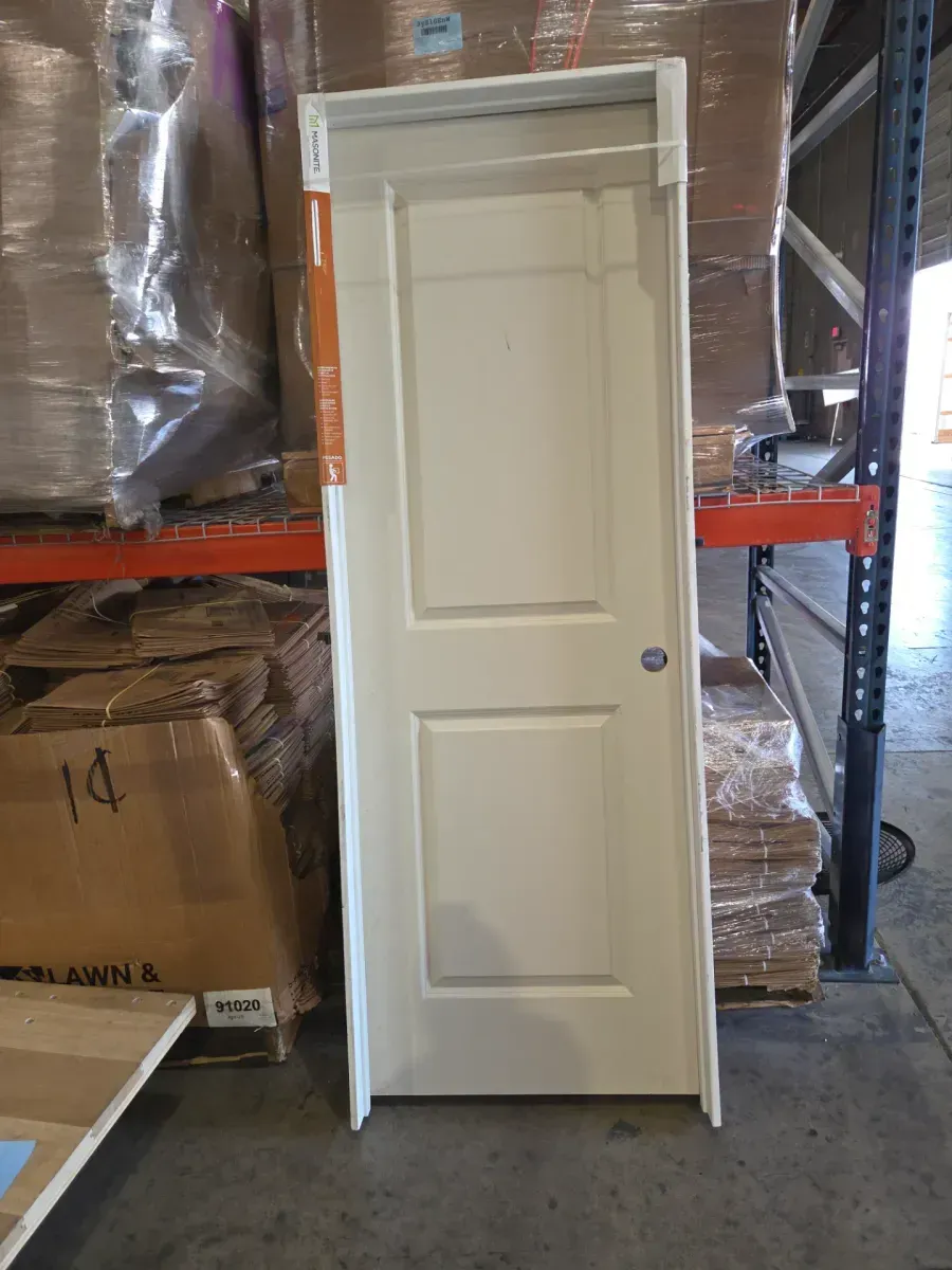 18 in. x 80 in. Smooth Carrara Left-Hand Solid Core Primed Molded Composite Single Prehung Interior Door - image 2