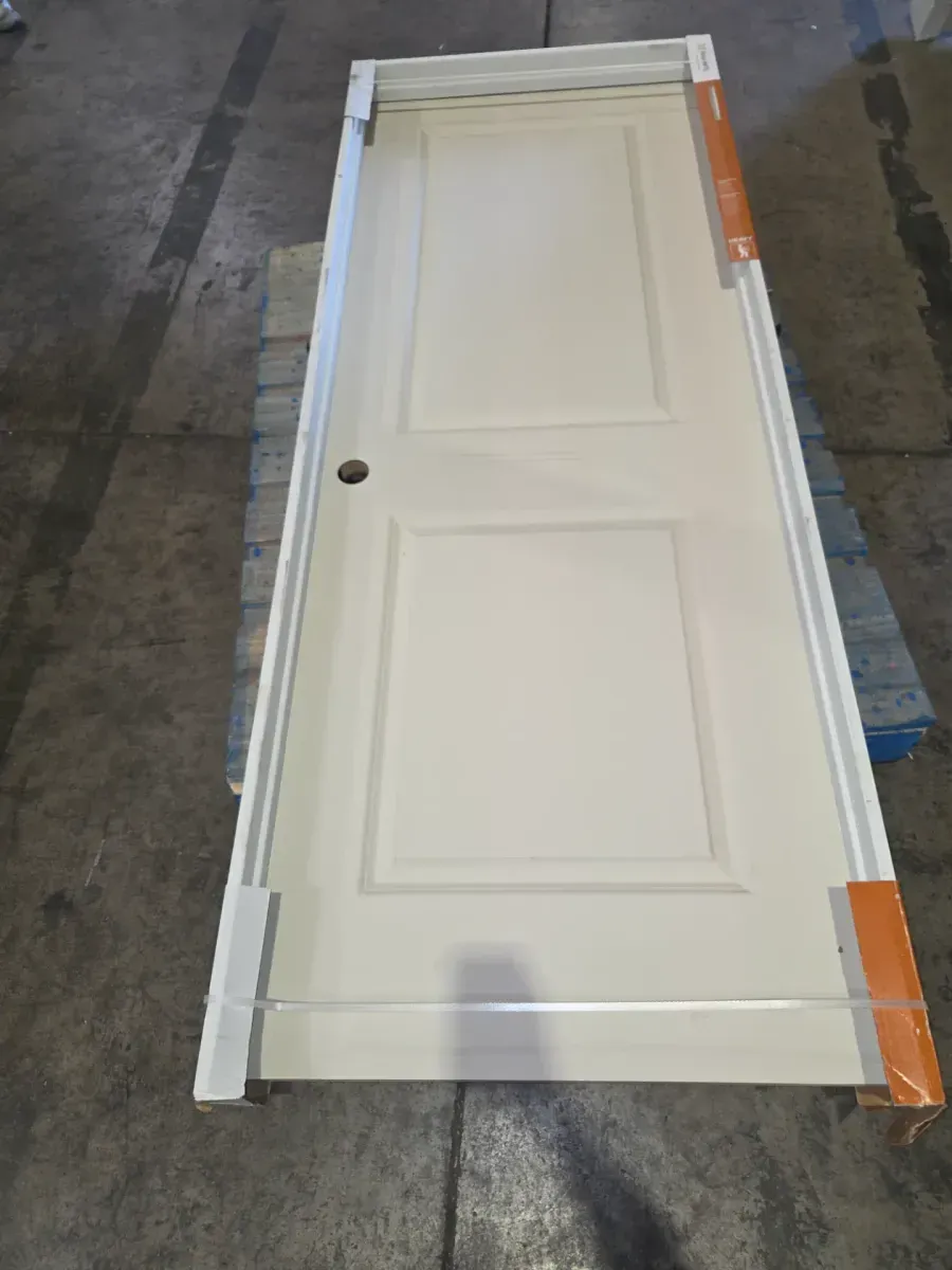30 in. x 80 in. 2-Panel Logan Right-Hand Solid Core Ivory Keys Molded Composite Single Prehung Interior Door - image 2